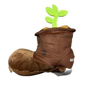 Disney Pixar Wall-E Boot Plush Green Plant Leaf Growing 8" Tall Shoe Brown